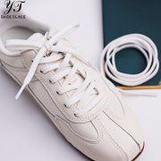 White flat shoelaces suitable for athletic shoes/skate shoes/canvas shoes