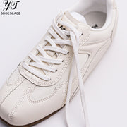 White flat shoelaces suitable for athletic shoes/skate shoes/canvas shoes