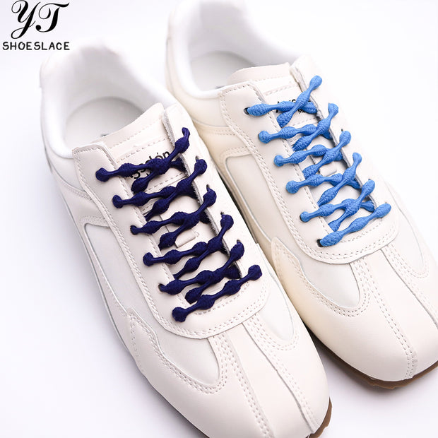Blue elastic no-tie shoelaces