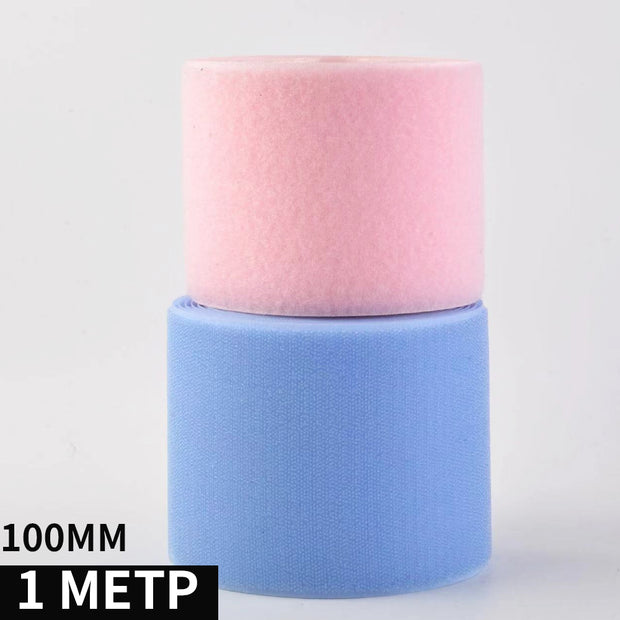 Nylon Hook and Loop Tape, 100mm (4 Inch) Wide x 1 Meter Long, Black & White | Adhesive Backed Velcro Strip for DIY, Crafts, Sewing