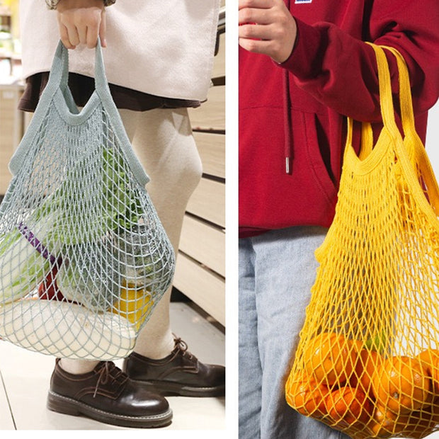3-Pack Pure Cotton Mesh Fruit and Vegetable Bags - Reusable and Sustainable