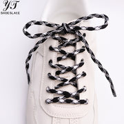 Classic Round Black & White Polyester Shoelaces