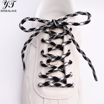 Classic Round Black & White Polyester Shoelaces