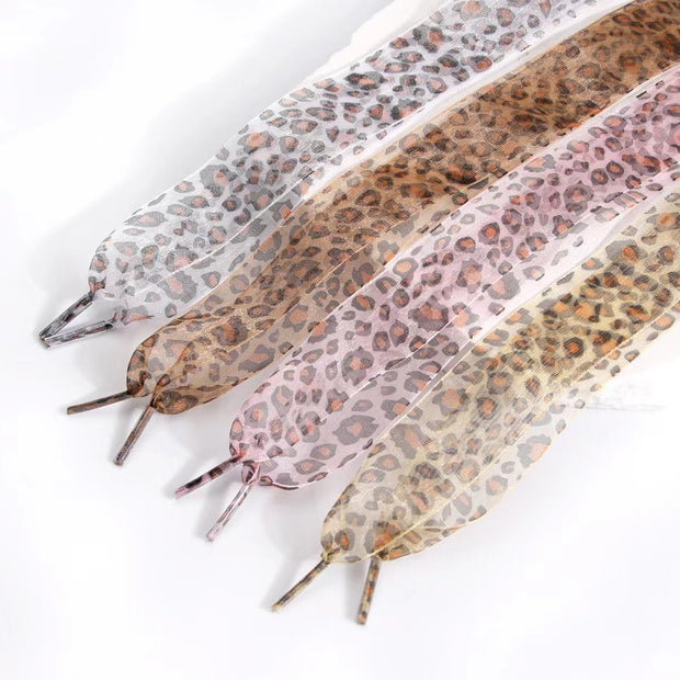 25MM Mesh leopard print shoelaces suitable for sneakers and boots