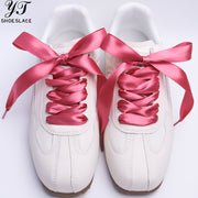 Double-sided satin red shoelaces wedding shoes ribbon