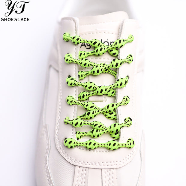 Green no-tie elastic shoelaces
