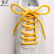 Yellow polyester round shoelaces (1 pair)