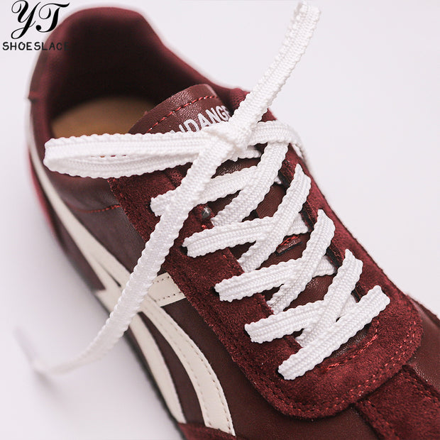 White lace-woven shoelaces