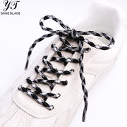 Classic Round Black & White Polyester Shoelaces
