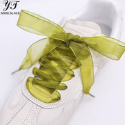 Dreamy Organza Shoelaces for Women - Sheer Sparkling Shoe Accessories