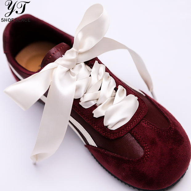 25MM Wide Ivory White Satin Formal Shoelaces for Wedding Shoes, Boots & Sneaker