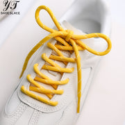 Yellow polyester round shoelaces (1 pair)