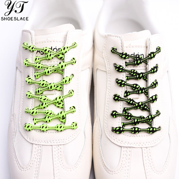 Green no-tie elastic shoelaces