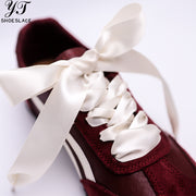 25MM Wide Ivory White Satin Formal Shoelaces for Wedding Shoes, Boots & Sneaker