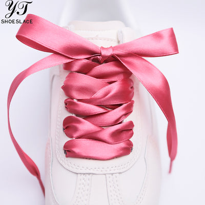 Double-sided satin red shoelaces wedding shoes ribbon