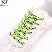 Green no-tie elastic shoelaces
