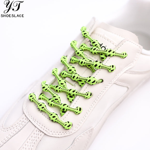Green no-tie elastic shoelaces