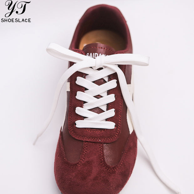 2 pairs Off-white polyester flat shoelaces, athletic shoelaces