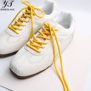 Yellow polyester round shoelaces (1 pair)