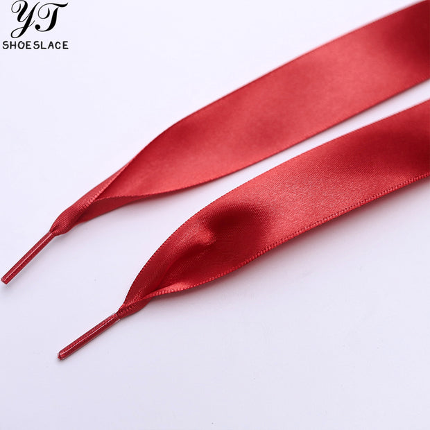 25mm wide red satin shoelaces