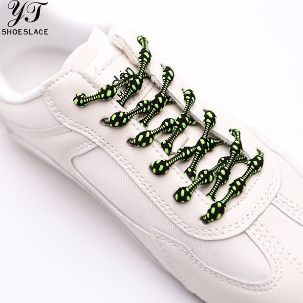 Green no-tie elastic shoelaces
