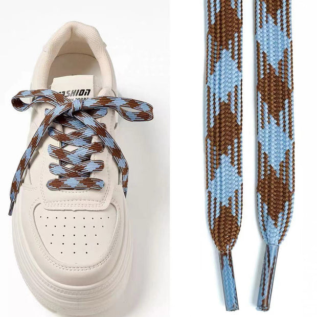 Colorful polyester flat shoelaces