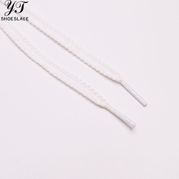 White lace-woven shoelaces