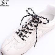 Classic Round Black & White Polyester Shoelaces