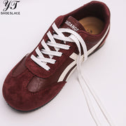 White lace-woven shoelaces