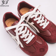 100%  cotton woven shoelace sneakers