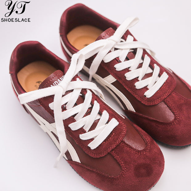 100%  cotton woven shoelace sneakers