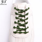 Green no-tie elastic shoelaces