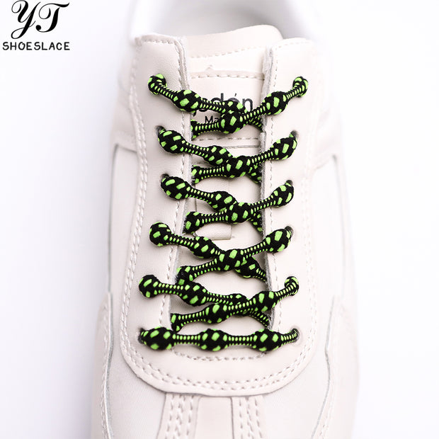 Green no-tie elastic shoelaces