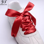25mm wide red satin shoelaces