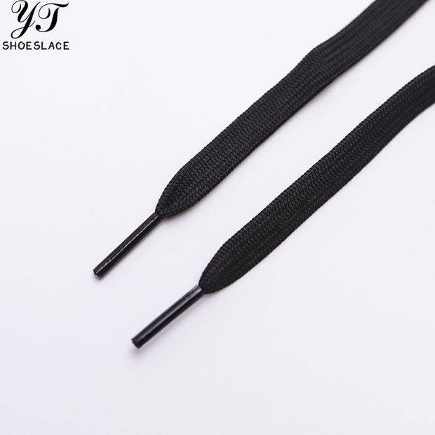 2pairs Black Polyester Flat Athletic Shoelaces