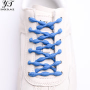 Blue elastic no-tie shoelaces