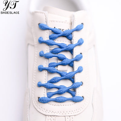 Blue elastic no-tie shoelaces