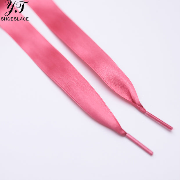 Double-sided satin red shoelaces wedding shoes ribbon