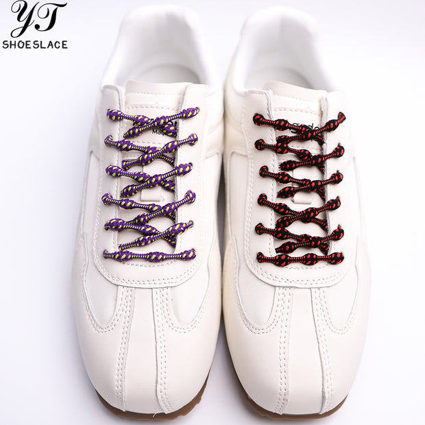 Purple polka dot slip-on shoelaces