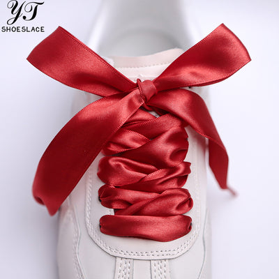 25mm wide red satin shoelaces