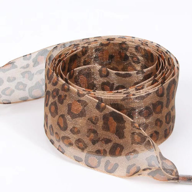 25MM Mesh leopard print shoelaces suitable for sneakers and boots