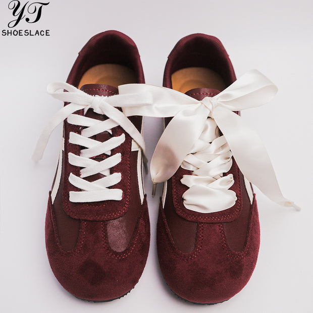 25MM Wide Ivory White Satin Formal Shoelaces for Wedding Shoes, Boots & Sneaker