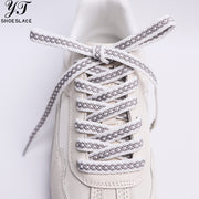 White-gray gradient polyester flat shoelaces