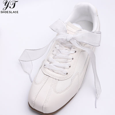 Dreamy Organza Shoelaces for Women - Sheer Sparkling Shoe Accessories