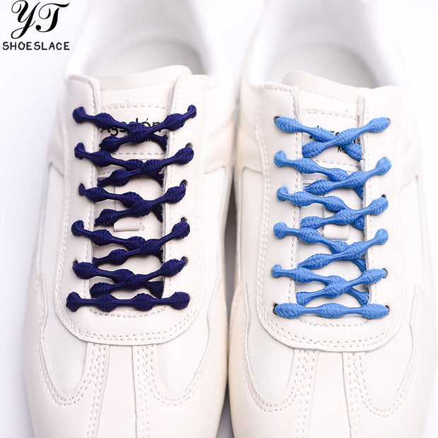 Blue elastic no-tie shoelaces