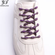 Purple polka dot slip-on shoelaces