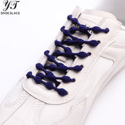 Blue elastic no-tie shoelaces