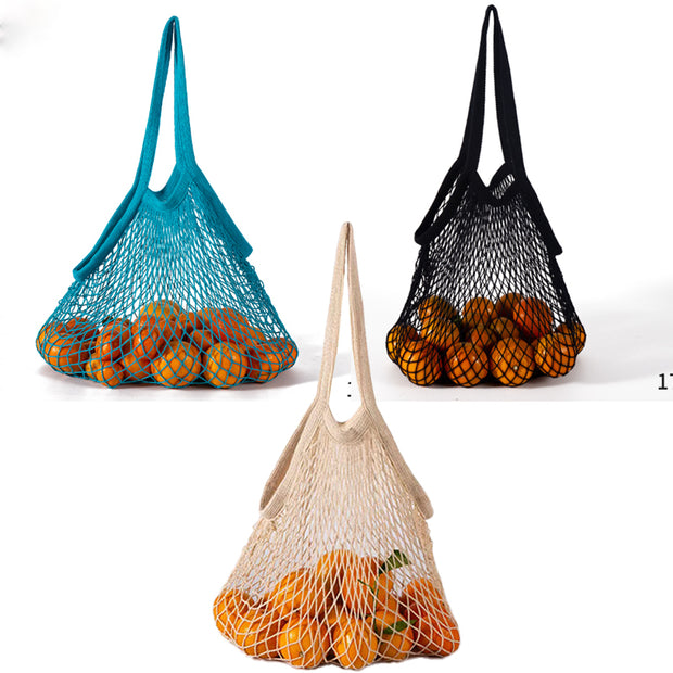 3-Pack Pure Cotton Mesh Fruit and Vegetable Bags - Reusable and Sustainable