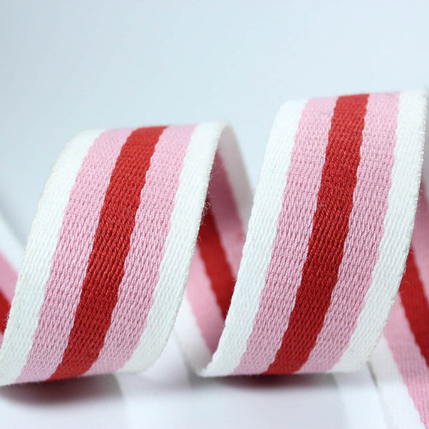 Customizable striped cotton blend webbing: 1.5-inch webbing