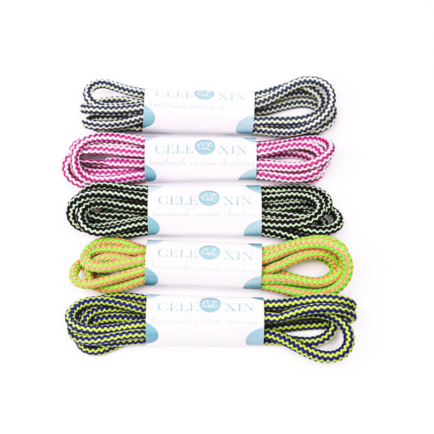 Round shoelaces with various colors available for customization